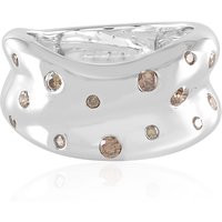 I3 Champagner-Brillant-Silberring (de Melo)