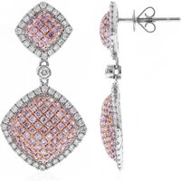 Pinkfarbener I1 Brillant-Goldohrringe (CIRARI)