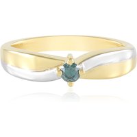 Blauer I2 Brillant-Silberring