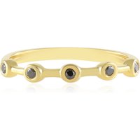 Schwarzer Brillant-Silberring