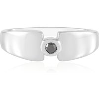 Schwarzer Brillant-Silberring