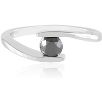 Schwarzer Brillant-Silberring