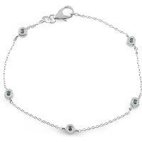 Blauer I2 Brillant-Silberarmband