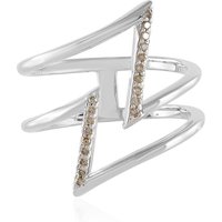 I3 Champagner-Brillant-Silberring (de Melo)