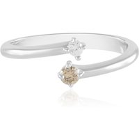 I2 Champagner-Brillant-Silberring