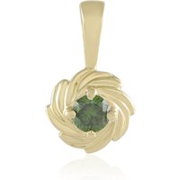 Grüner I2 Brillant-Goldanhänger