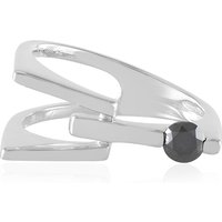 Schwarzer Brillant-Silberring (de Melo)