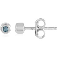 Blauer I2 Brillant-Silberohrringe