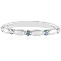 Blauer I2 Brillant-Silberring