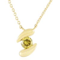 Gelber I2 Brillant-Silbercollier