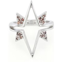 Roter Cognac-Brillant-Silberring