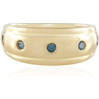 Blauer I2 Brillant-Silberring