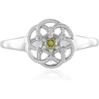 Grüner SI1 Brillant-Silberring