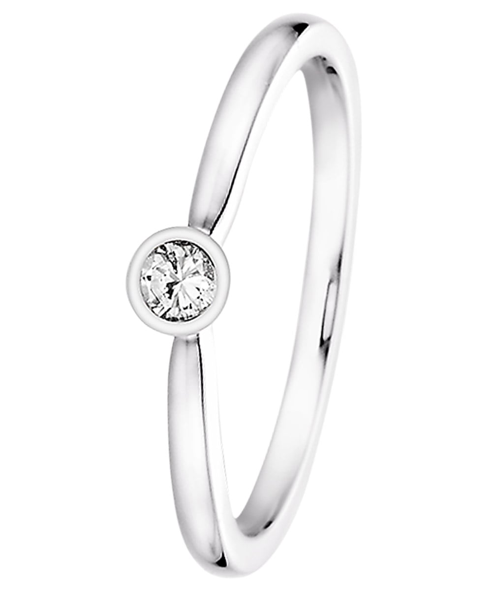 trendor 532481 Diamantring 585 Weißgold Brillant 0,10 Karat Verlobungsring