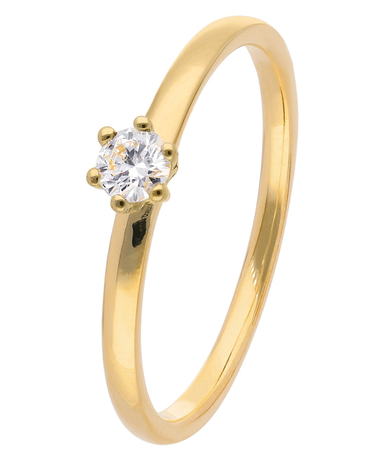 trendor 15888 Damen-Diamantring 585/14K Gold Brillant 0,14 ct