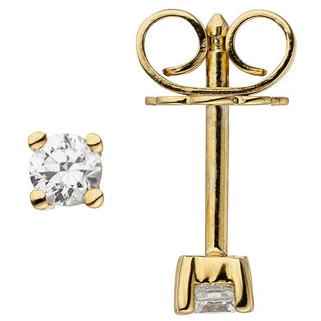 Ohrstecker 585 Gold Gelbgold 2 Diamanten Brillanten 0 24 ct. Ohrringe