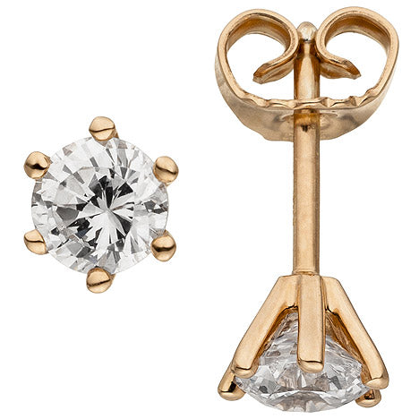 Ohrstecker 585 Gold Rotgold 2 Diamanten Brillanten 1 00 ct. Ohrringe