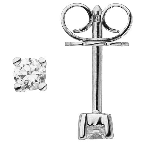 Ohrstecker 585 Gold Weißgold 2 Diamanten Brillanten 0 14 ct. Ohrringe