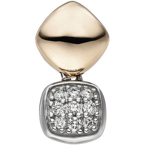 Anhänger 585 Gold Gelbgold Weißgold bicolor 9 Diamanten Brillanten