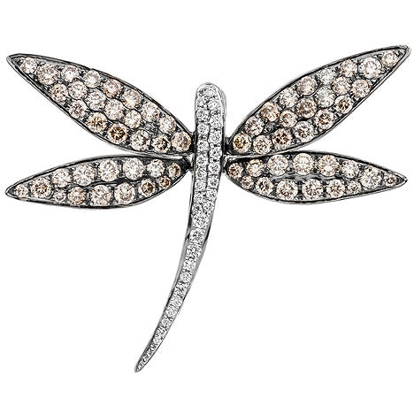 Anhänger Libelle 585 Gold Weißgold 95 Diamanten Brillanten 1 25ct.