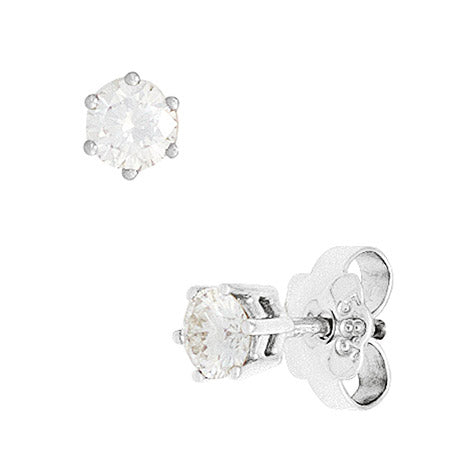 Ohrstecker rund 585 Gold Weißgold 2 Diamanten Brillanten 0 15ct. Ohrringe
