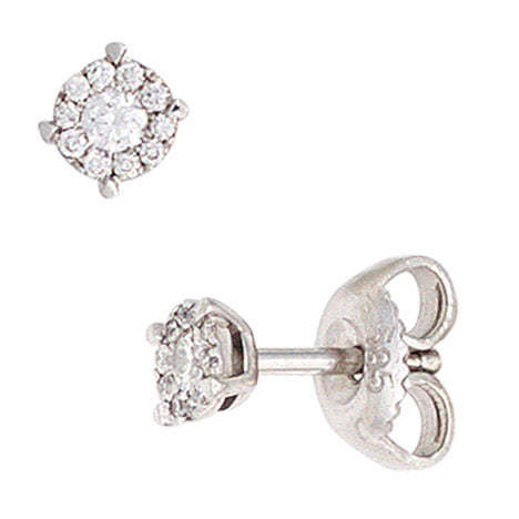 Ohrstecker rund 585 Gold Weißgold 22 Diamanten Brillanten 0 18ct. Ohrringe