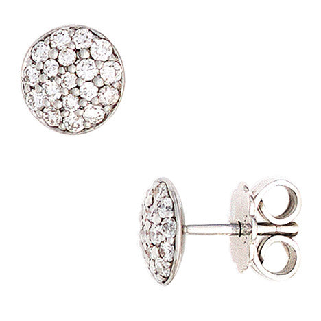 Ohrstecker rund 585 Gold Weißgold 36 Diamanten Brillanten 0 40ct. Ohrringe