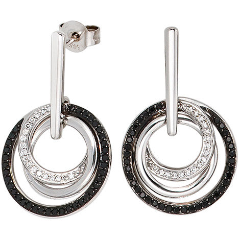 Ohrhänger rund 585 Gold Weißgold 112 Diamanten Brillanten Ohrstecker Ohrringe