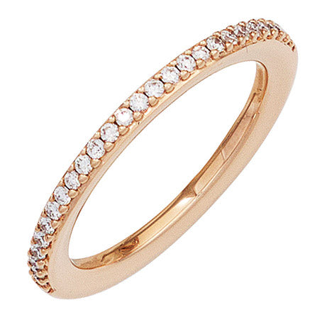 Damen Ring 585 Gold Rotgold 26 Diamanten Brillanten Diamantring Rotgoldring - 52