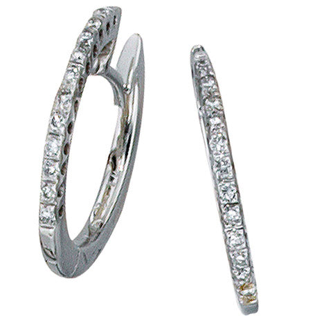 Creolen 750 Gold Weißgold 24 Diamanten Brillanten 0 20ct. Ohrringe