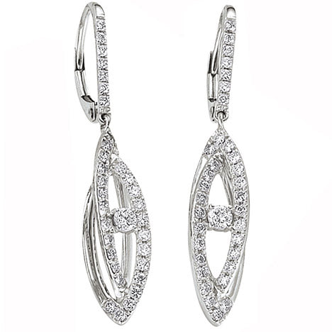 Boutons 750 Gold Weißgold 76 Diamanten Brillanten 0 86ct. Ohrringe Ohrhänger