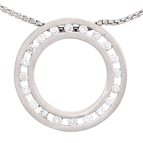 Collier Kette mit Anhänger 585 Gold Weißgold 20 Diamanten Brillanten 42 cm