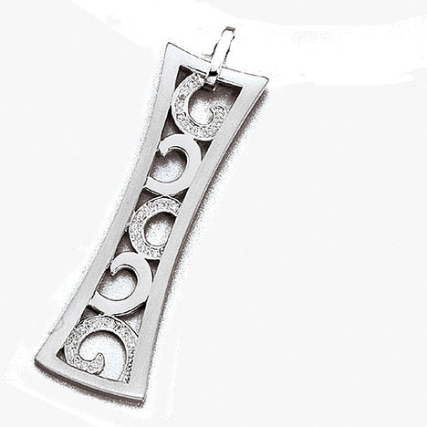 Collier Kette mit Anhänger 585 Gold Weißgold 28 Diamanten Brillanten 42 cm