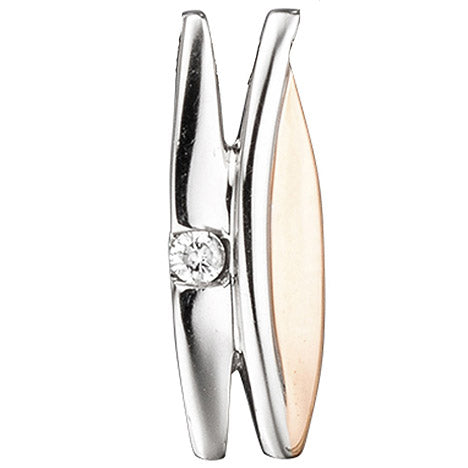 Anhänger 585 Gold Rotgold bicolor 1 Diamant Brillant Diamantanhänger