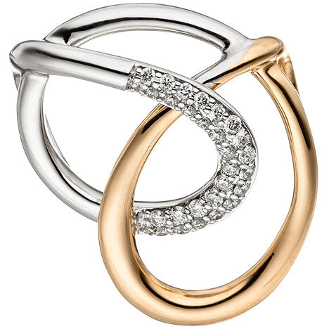 Anhänger 585 Gold Rotgold Weißgold bicolor 27 Diamanten Brillanten