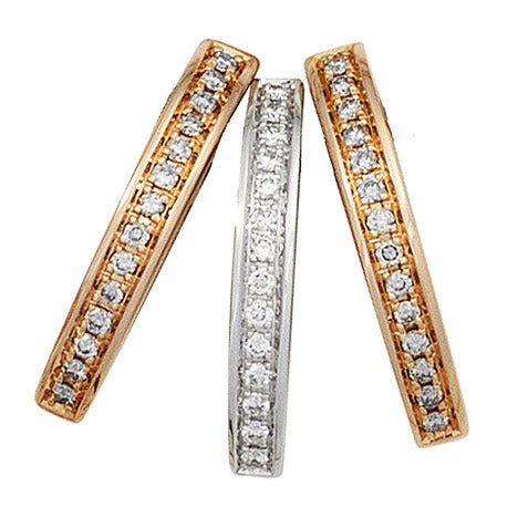 Anhänger 585 Gold Rotgold Weißgold bicolor 42 Diamanten Brillanten 0 24ct.