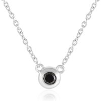 Schwarzer Brillant-Silbercollier