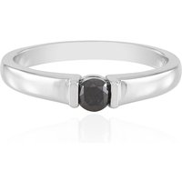 Schwarzer Brillant-Silberring