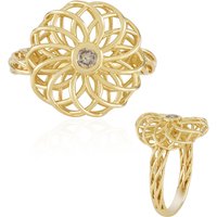 I2 Champagner-Brillant-Silberring (Ornaments by de Melo)