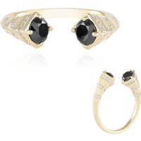 Schwarzer Brillant-Goldring (de Melo Gold)