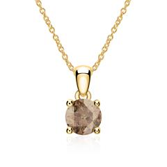 14-karätige Goldkette mit Rauchquarz