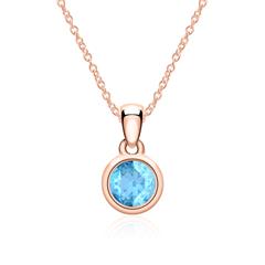 14 Karat Roségold Kette mit Blautopas Unkategorisiert online kaufen