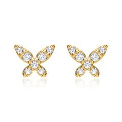 14K Gold Ohrstecker Schmetterlinge mit Brillanten Unkategorisiert online kaufen