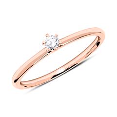 14K Roségold Verlobungsring mit Diamant 0,10 ct.