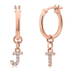 585er Roségold Creolen mit Diamanten, Buchstaben Unkategorisiert online kaufen