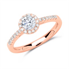 585er Roségold Halo Ring mit Diamanten Unkategorisiert online kaufen
