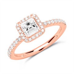 585er Roségold Halo Ring mit Diamanten Unkategorisiert online kaufen
