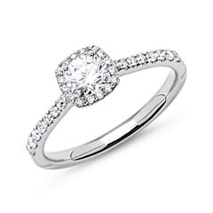 585er Weißgold Halo Ring mit Brillanten Unkategorisiert online kaufen