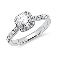 585er Weißgold Halo Ring mit Brillanten Unkategorisiert online kaufen