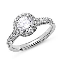585er Weißgold Halo Ring mit Brillanten Unkategorisiert online kaufen